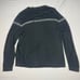 Northern Isles Men's Gray V-Neck Silk Cashmere Sweater Size Large Stripe