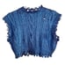 Zara Blue Foiled Cable Knit Cropped Sleeveless Sweater Vest Small