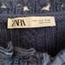Zara Blue Foiled Cable Knit Cropped Sleeveless Sweater Vest Small