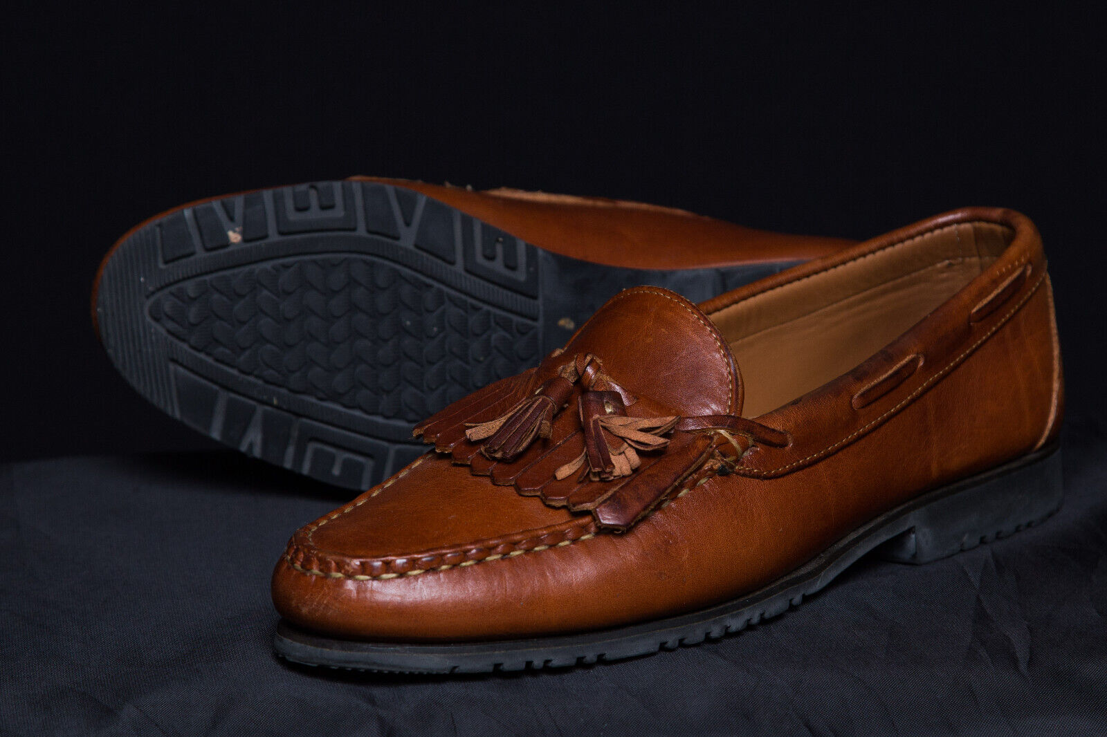 Men'sAllen Edmonds Nashua Brown Slip-On Tassel Loafers Sz 10.5 D