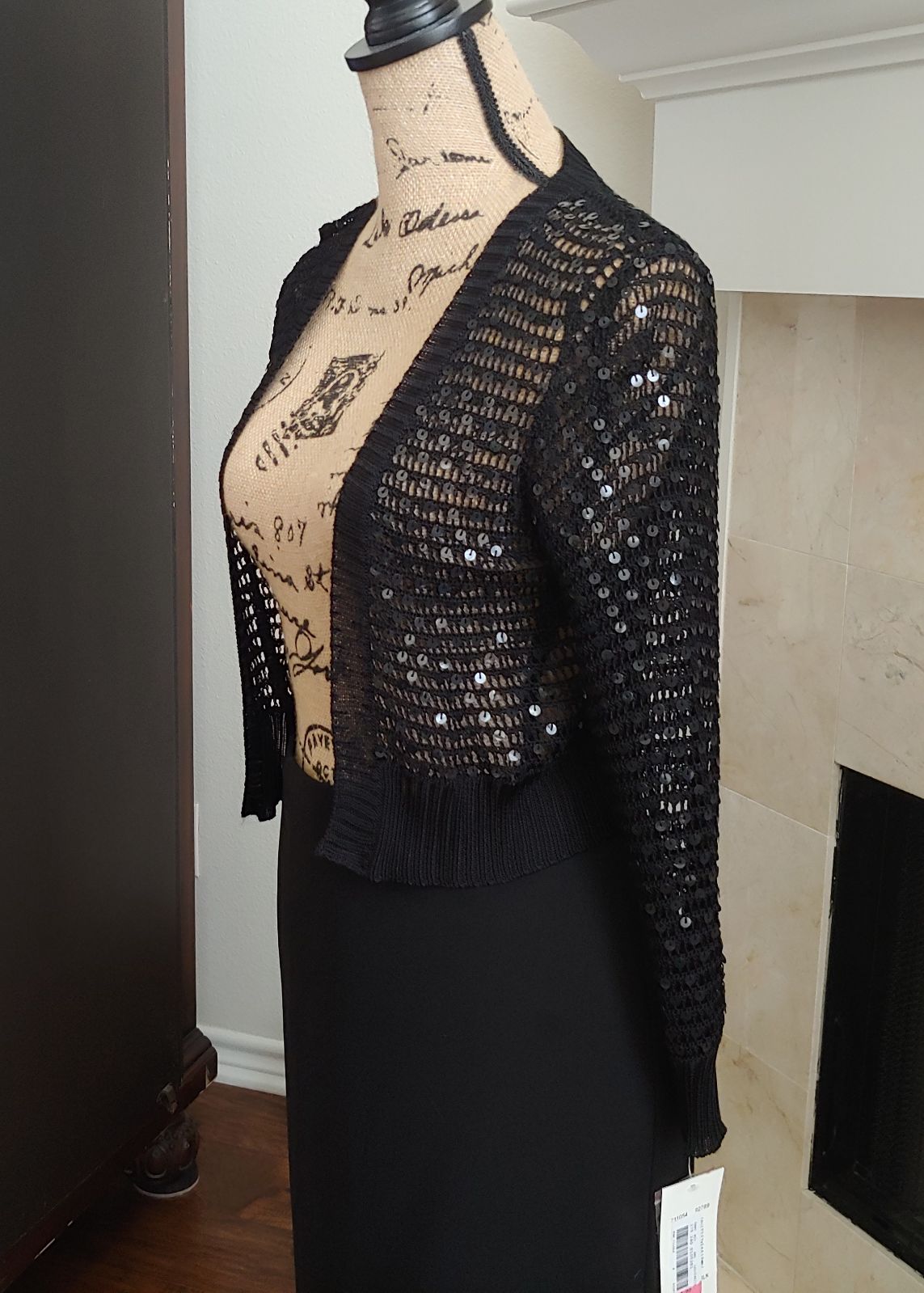 Knitted and Cropped Sequin Sweater, NWT!