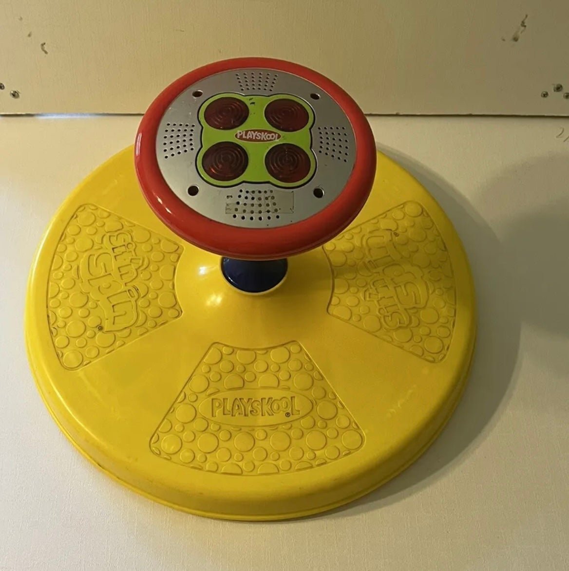 Vintage Playskool Sit N Spin Yellow Purple 1973 Tonka Lights sounds Music. TEST