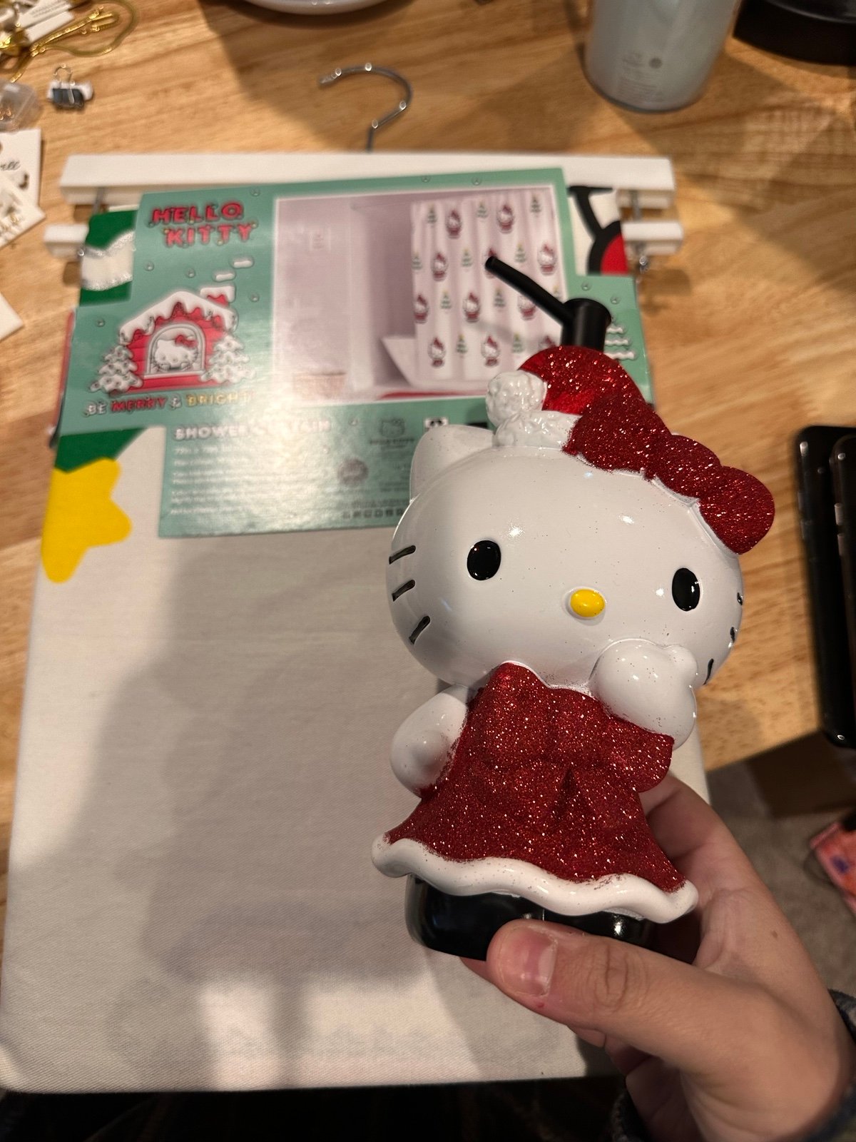 Hello Kitty christmas shower curtain