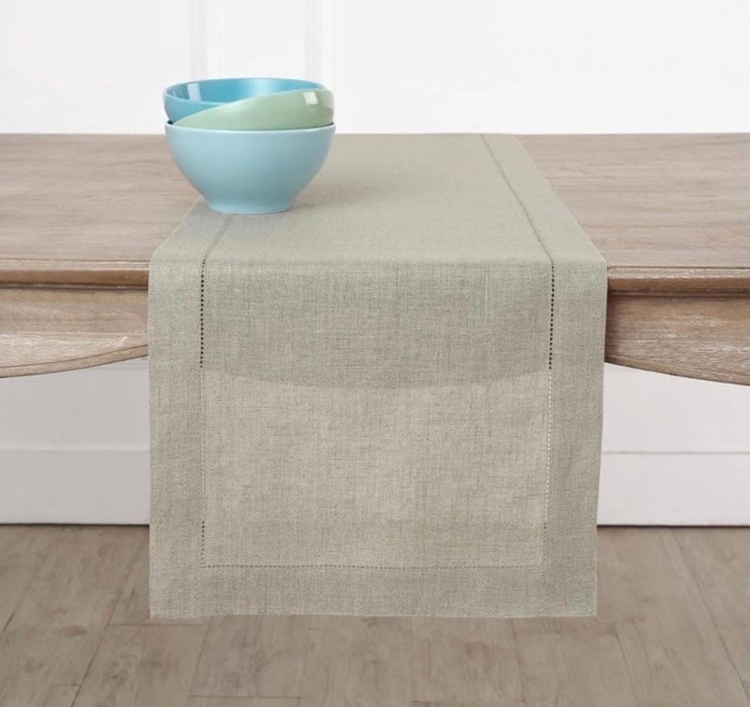 Solino - Table Runner - 100% Pure European Flax Linen - 14” x 72” - Beige