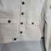 Daily Blue Bone Beige Bomber Denim Jacket Small