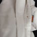 Daily Blue Bone Beige Bomber Denim Jacket Small