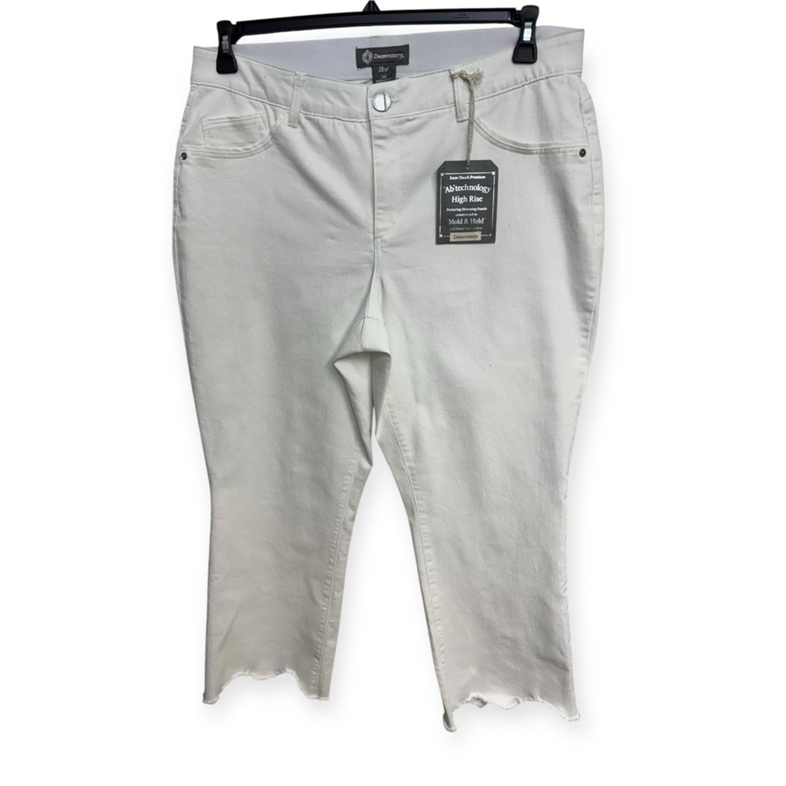 Women's Ab technology High Rise White Ankle & Cropped Jeans - Democracy