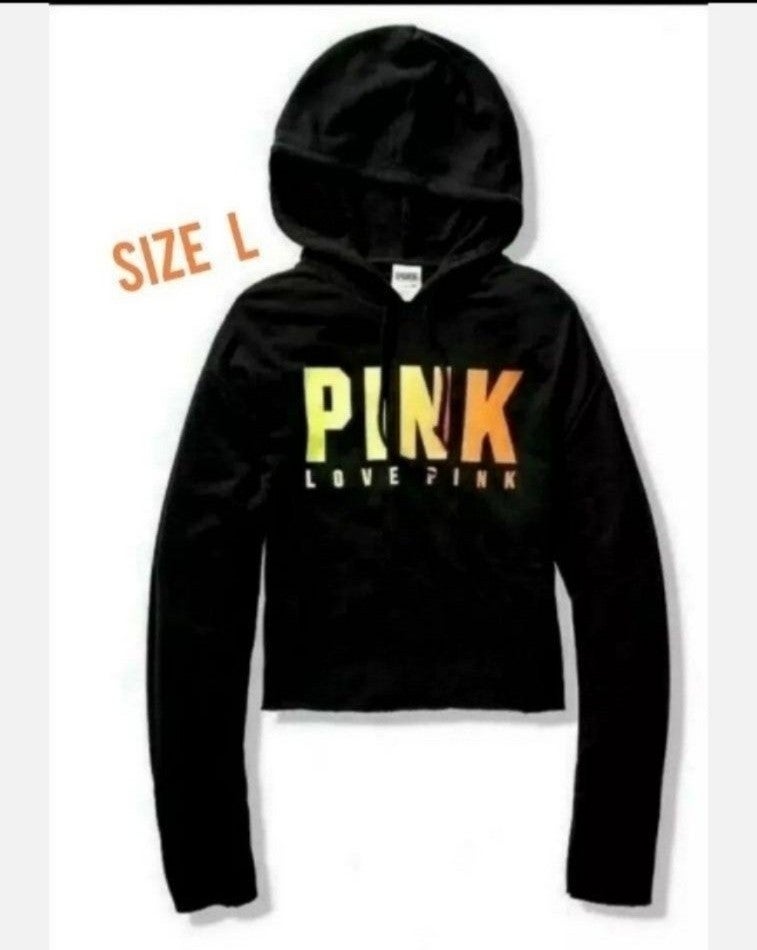 VS Pink L Ombre Back Slit Pullover Hoodie