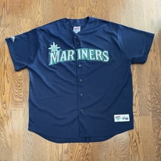 Men Size XL Seattle Mariners Majestic Authentic Diamond Collection Navy Jersey