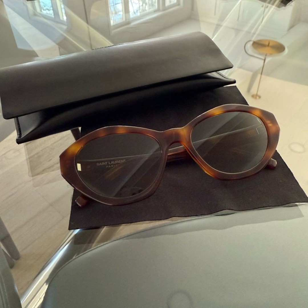Saint Laurent SL M148 Rounded Tortoise Cat-Eye Sunglasses