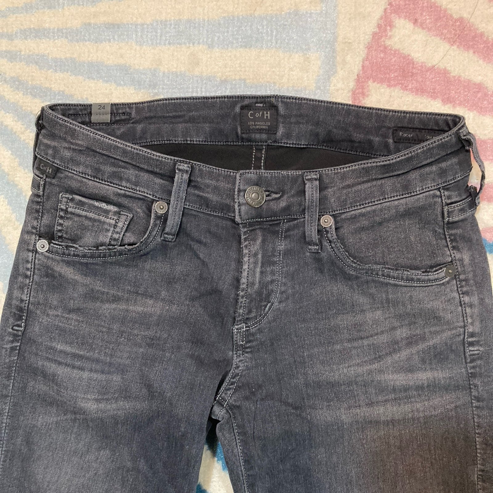 Citizen of Humanity Black Skinny Low Rise Denim Jeans - Size 24