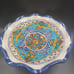 Vintage Handpainted Mexico Pottery Console Bowl - 7 T x 13.5 R
