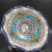 Vintage Handpainted Mexico Pottery Console Bowl - 7 T x 13.5 R