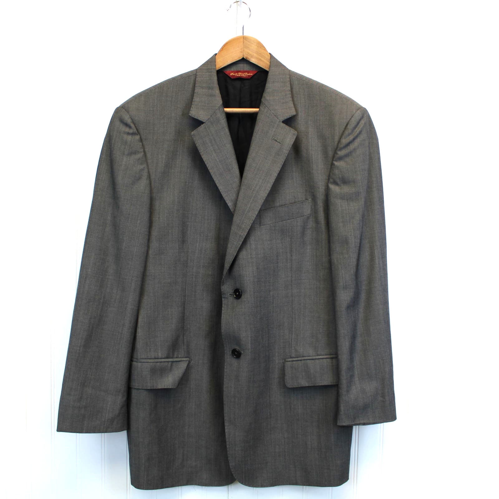 Pronto Uomo Couture Mens 40 Regular Blazer Reda Super 120s Gray 100% Wool Italy