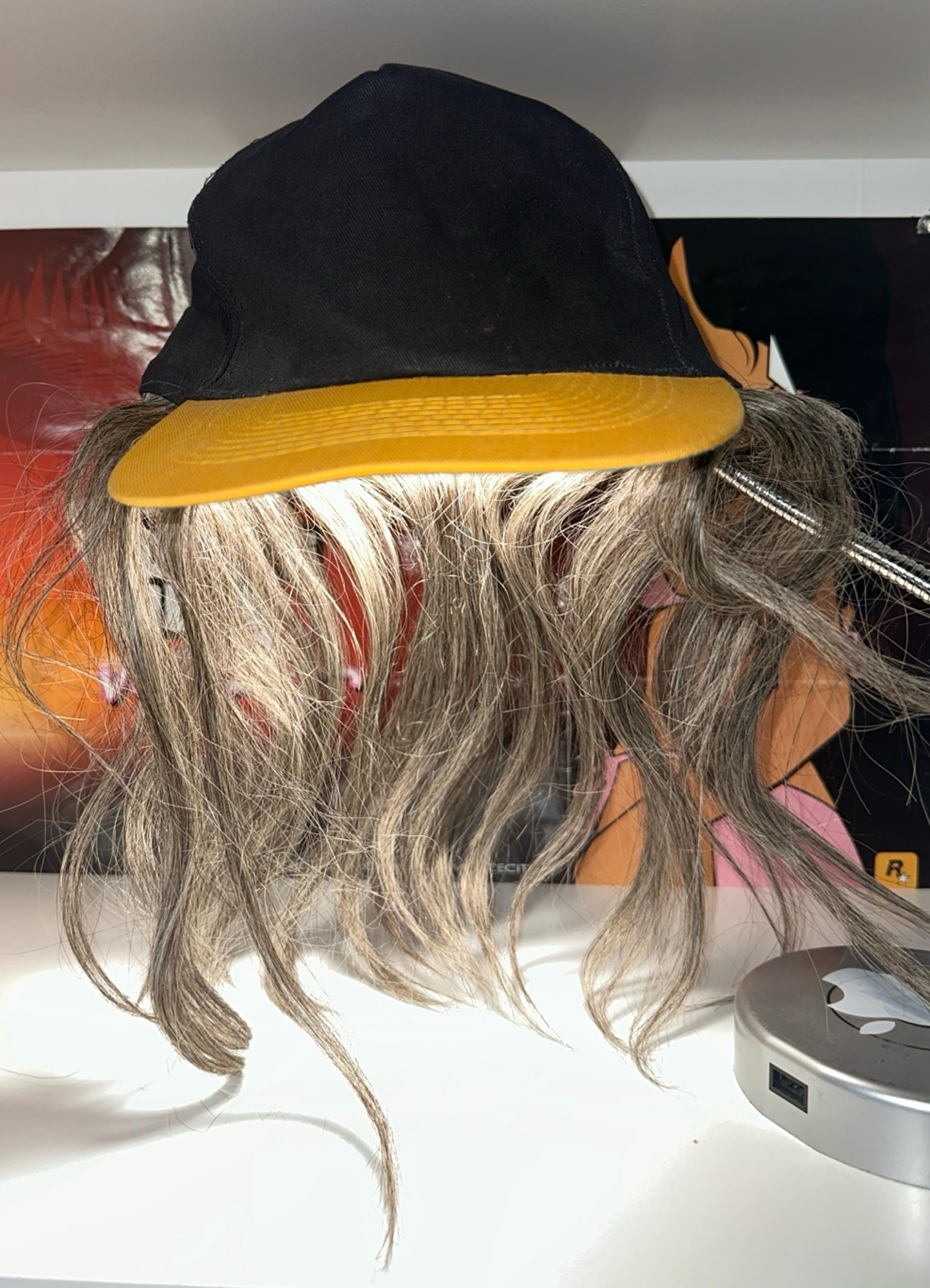 Vintage Long Hair Wig Baseball Hat