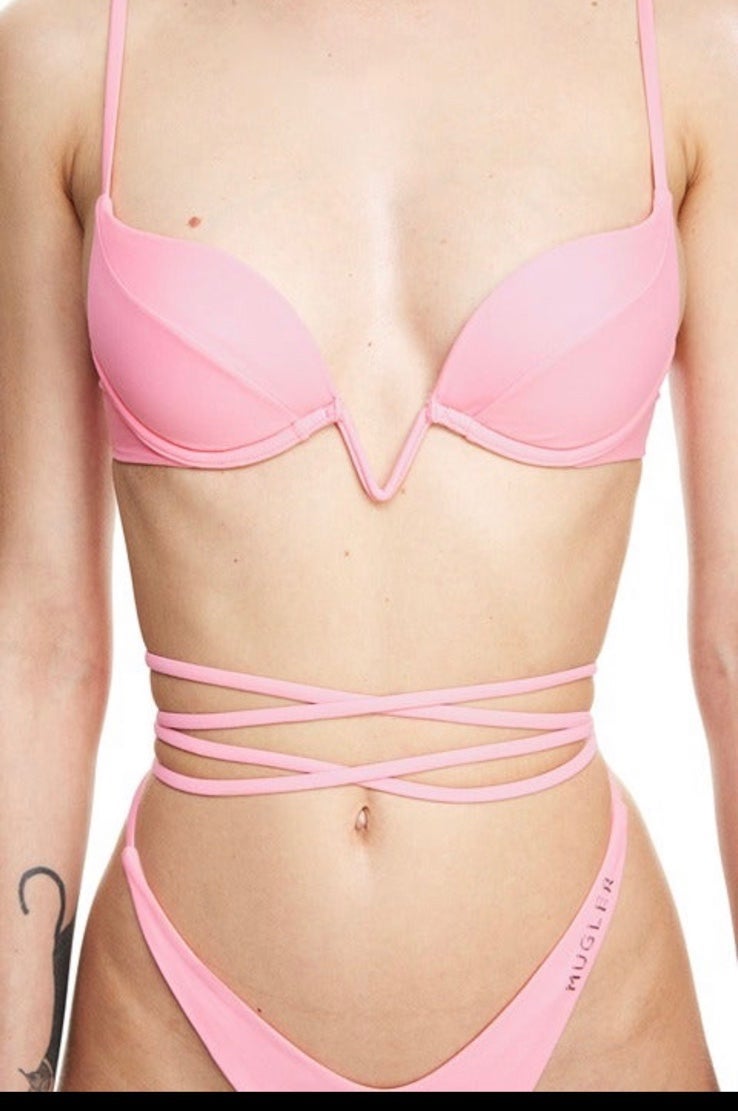 Pink MUGLER Plus Size Bikini SOLD OUT Top & Bottoms Size 20