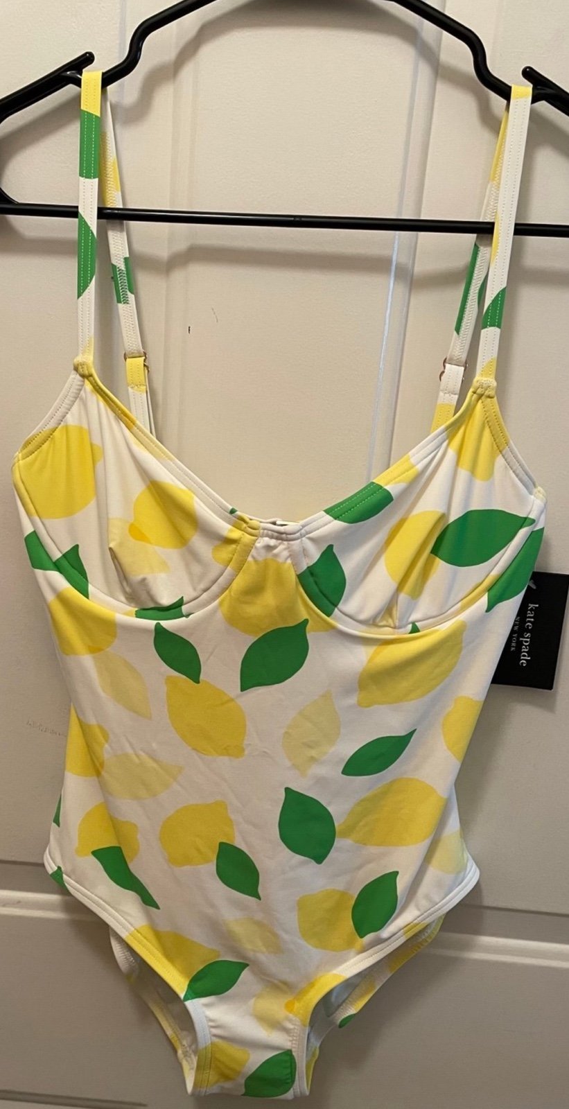 Kate Spade lemon printed swimsuit NEW