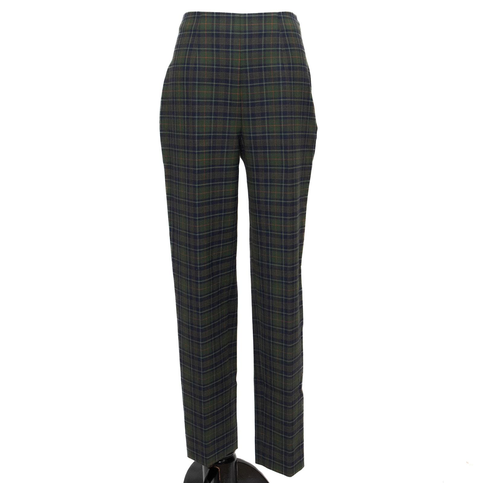 Piazza Sempione Audrey Plaid Straight Leg Stretch Wool Cropped Pants Size US 4