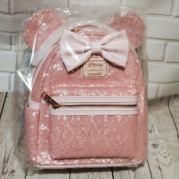 Loungefly Disney Minnie Mouse Cotton Candy Sequin Mini Backpack