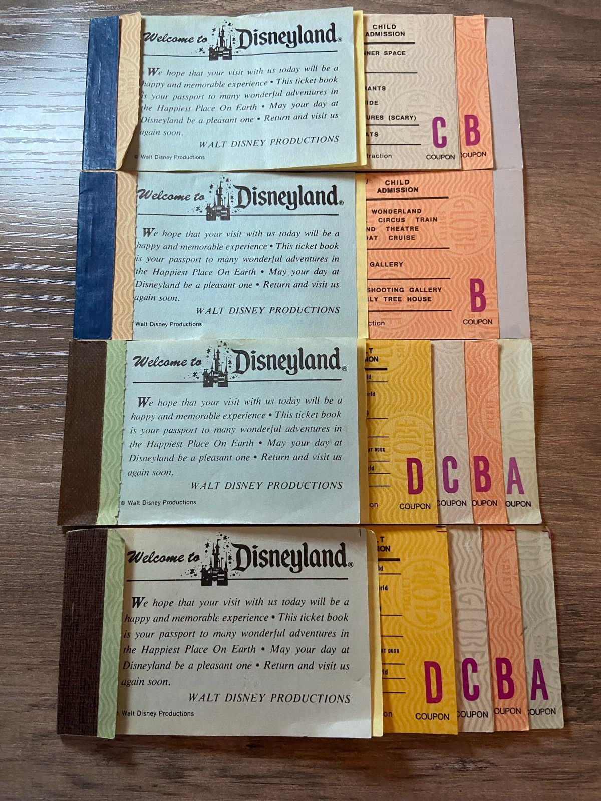 Vintage Disneyland Ticket Ride Admission Book Lot