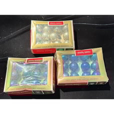 Vtg Mercury Glass Feather Tree Christmas Ornaments Shiny Brite In Box! -A44
