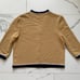 St. John Collection By Marie Gray Cardigan Sweater Crest Logo Size 14 Tan Navy