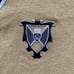 St. John Collection By Marie Gray Cardigan Sweater Crest Logo Size 14 Tan Navy