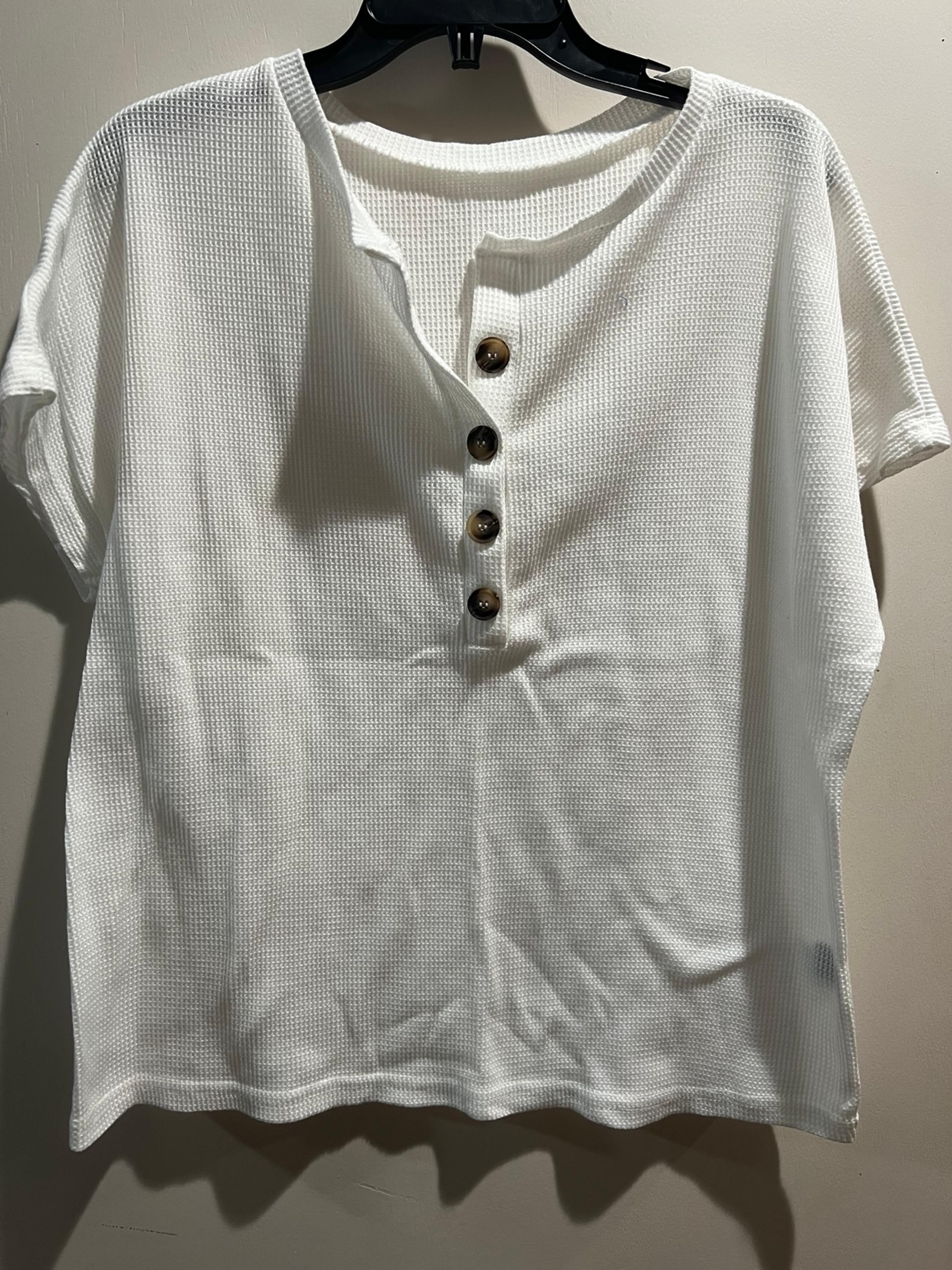 White waffle knit tee