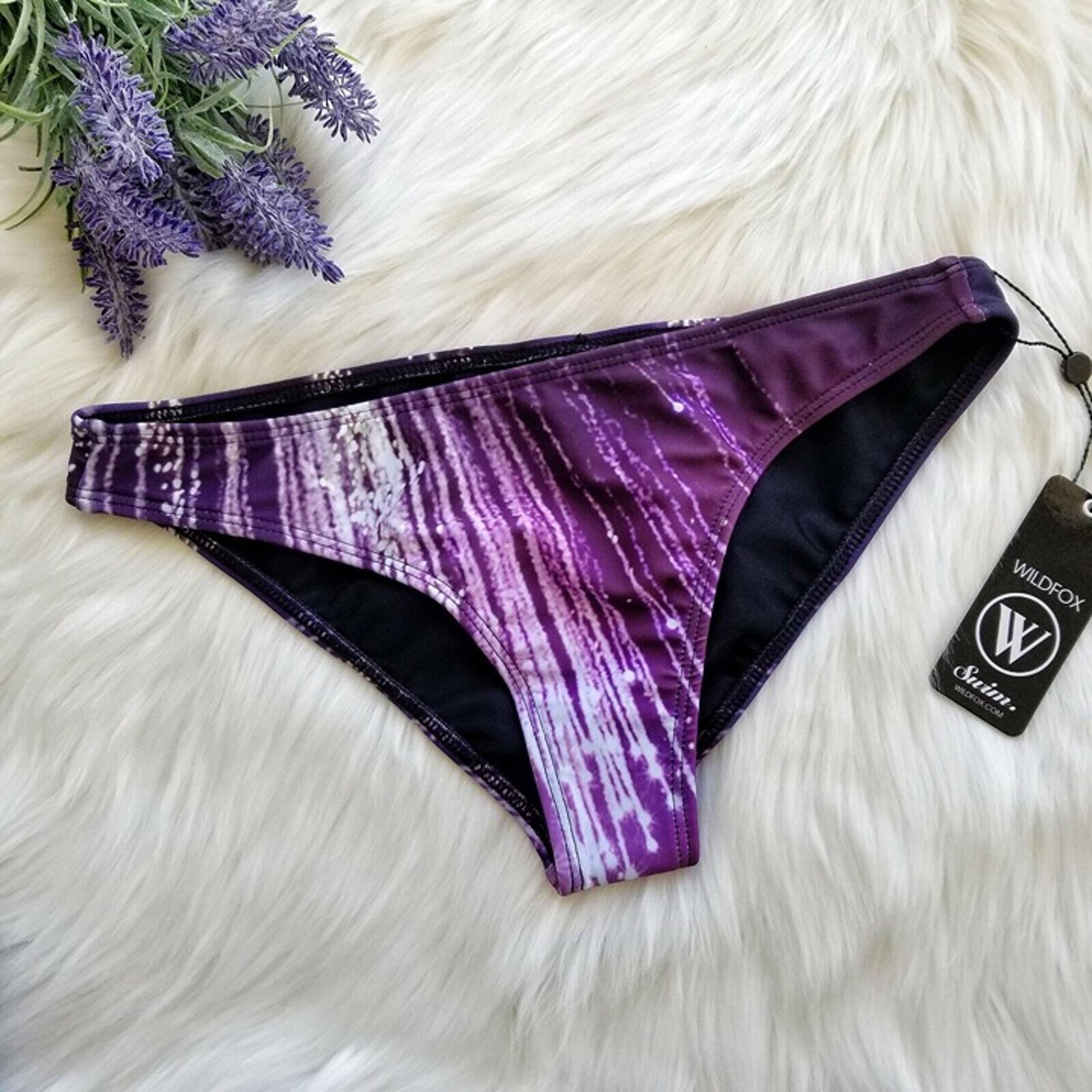 WILDFOX Size S Firework Purple Hipster Full Bikini Bottoms Swim Womens NWT #1641