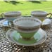 Vintage Adderley Multicolor Tea Cups Gold Gilt Floral Set Of 3