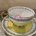 Vintage Adderley Multicolor Tea Cups Gold Gilt Floral Set Of 3