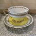 Vintage Adderley Multicolor Tea Cups Gold Gilt Floral Set Of 3