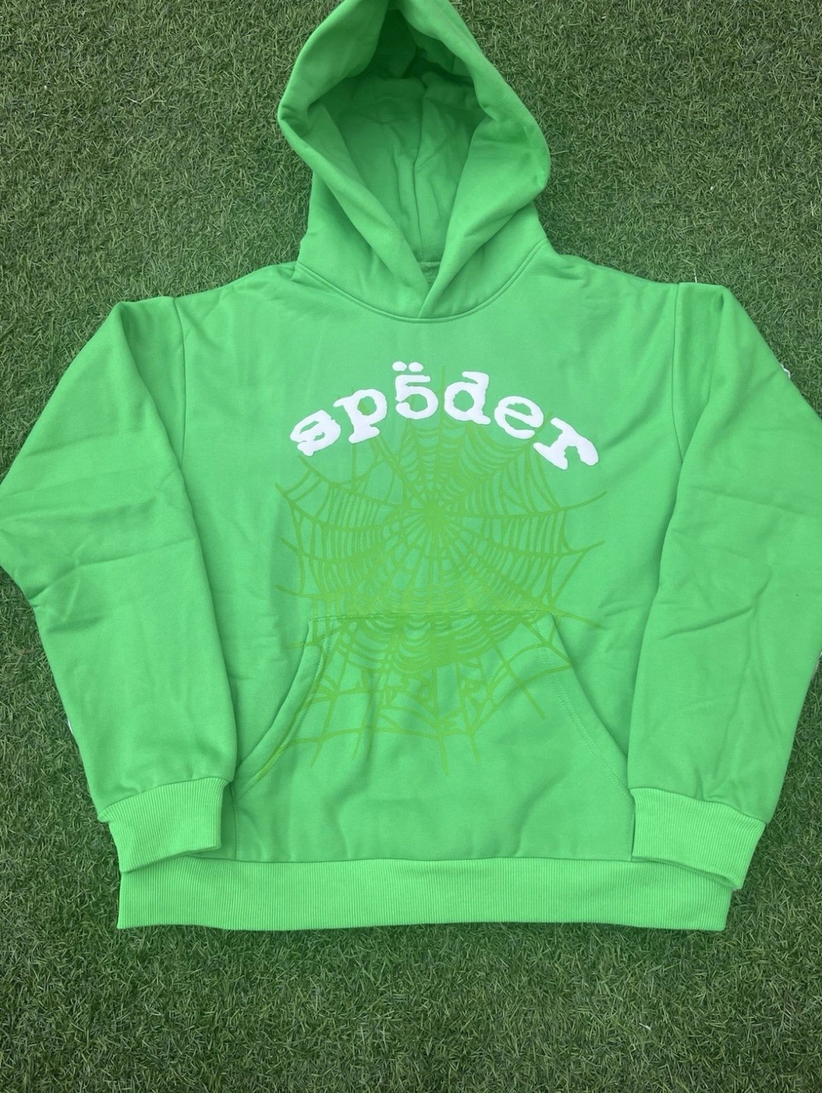 Green Sp5der hoodie size medium