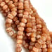 Sunstone Natural Gemstone Hand Carved Cantaloupe Shape Beads Strands