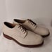 L.L. Bean Men Sz 9.5 D Cream East Point Nubuck Oxford Lace Up Casual Shoes