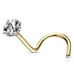 2.50 mm Moissanite Round 14K Solid gold 20gauge nose ring