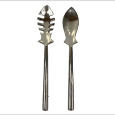 Serving Fork & Spoon Set Ihi Made In India Vintage 14”
