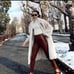 ZARA NWT Sz S Maroon/red Faux Leather Leggings Pants NEW BLOGGER'S FAVORITE