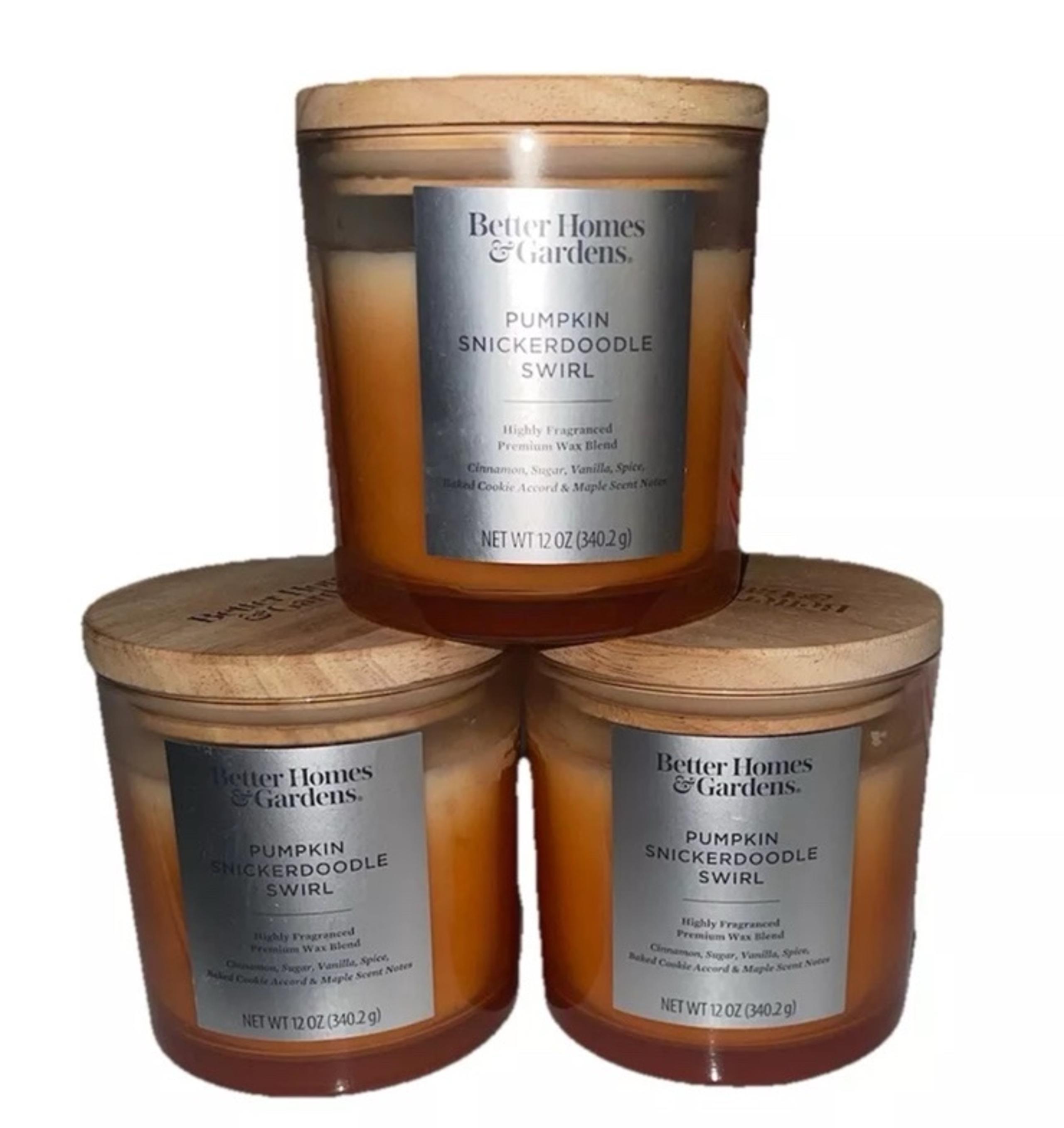 Lot Of 3 New Better Homes & Gardens Pumpkin Snickerdoodle Swirl 12 Oz Candles