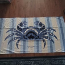 Spartina 449 Blue Crab Beach Towel--Huge 37 x70 --Thick and Beautiful--New