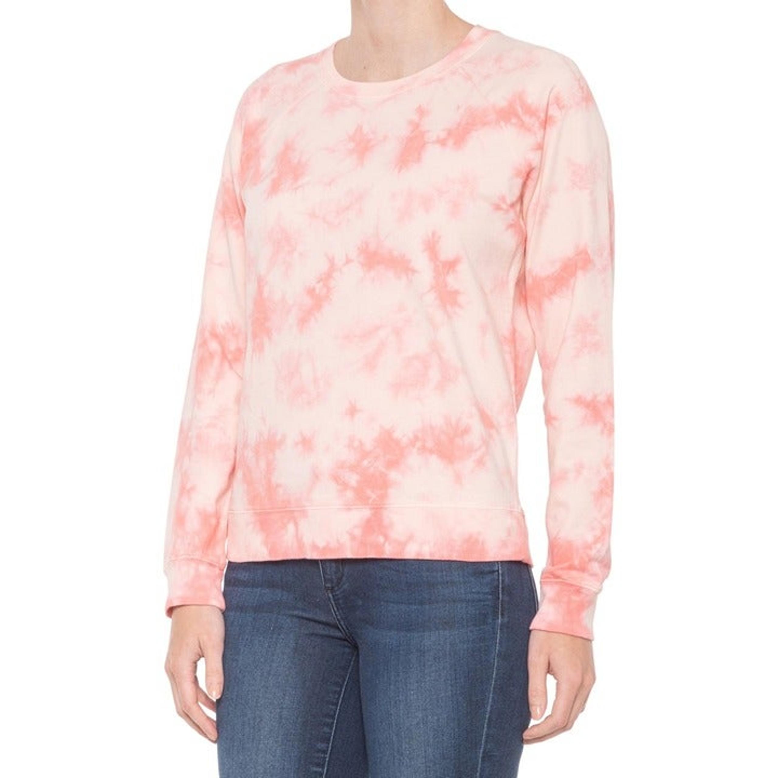 Lucky Brand Tie-Dye Sweatshirt Women's Crewneck Size L Peach Muti Color New