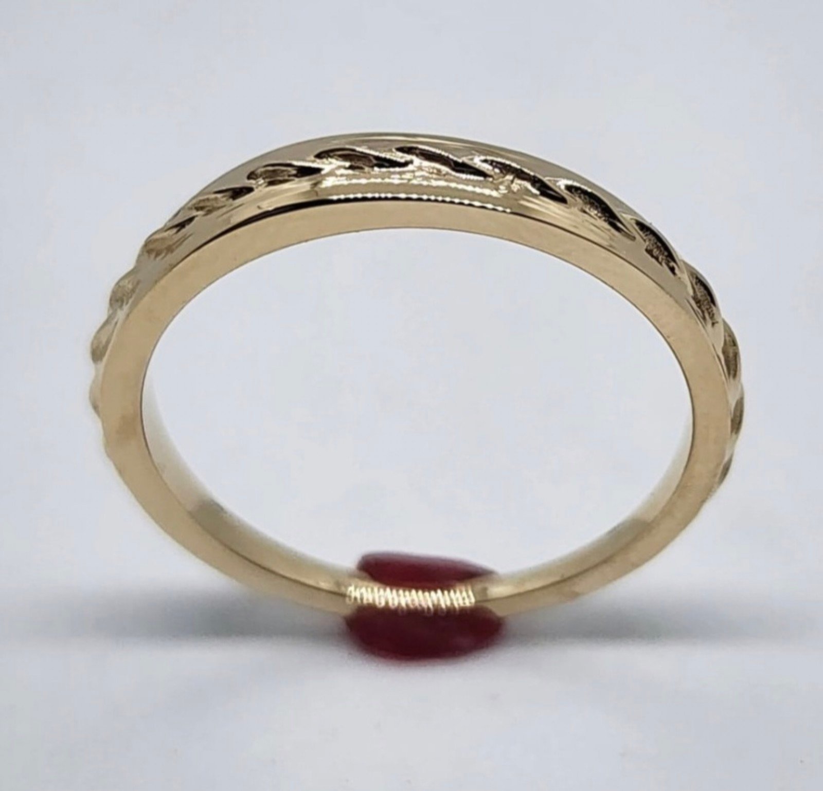 14k wedding ring, band style