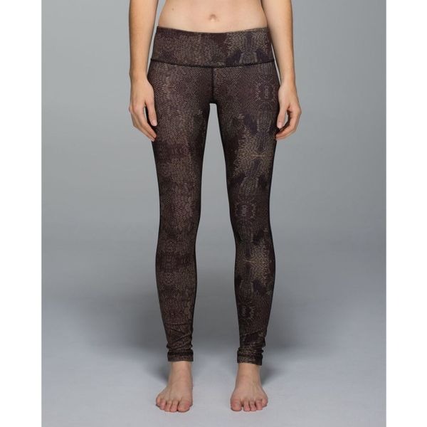 Lululemon Wunder Under Pant *Full-On Luon Golden Godess Cashew Multi Black | 2