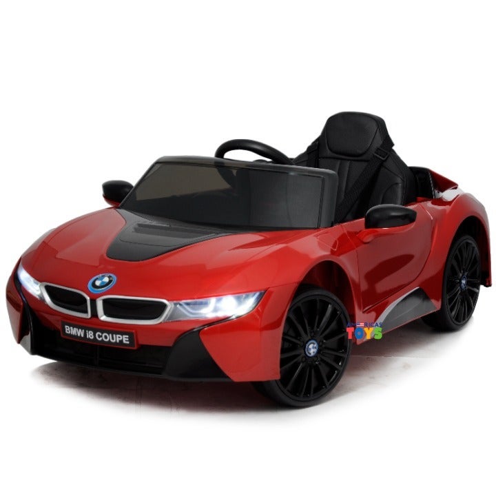 Americas Toys Ride On Kids Car Coupe 1 Seat 12V Battery RC MP3 BMW I8 Red Age3+