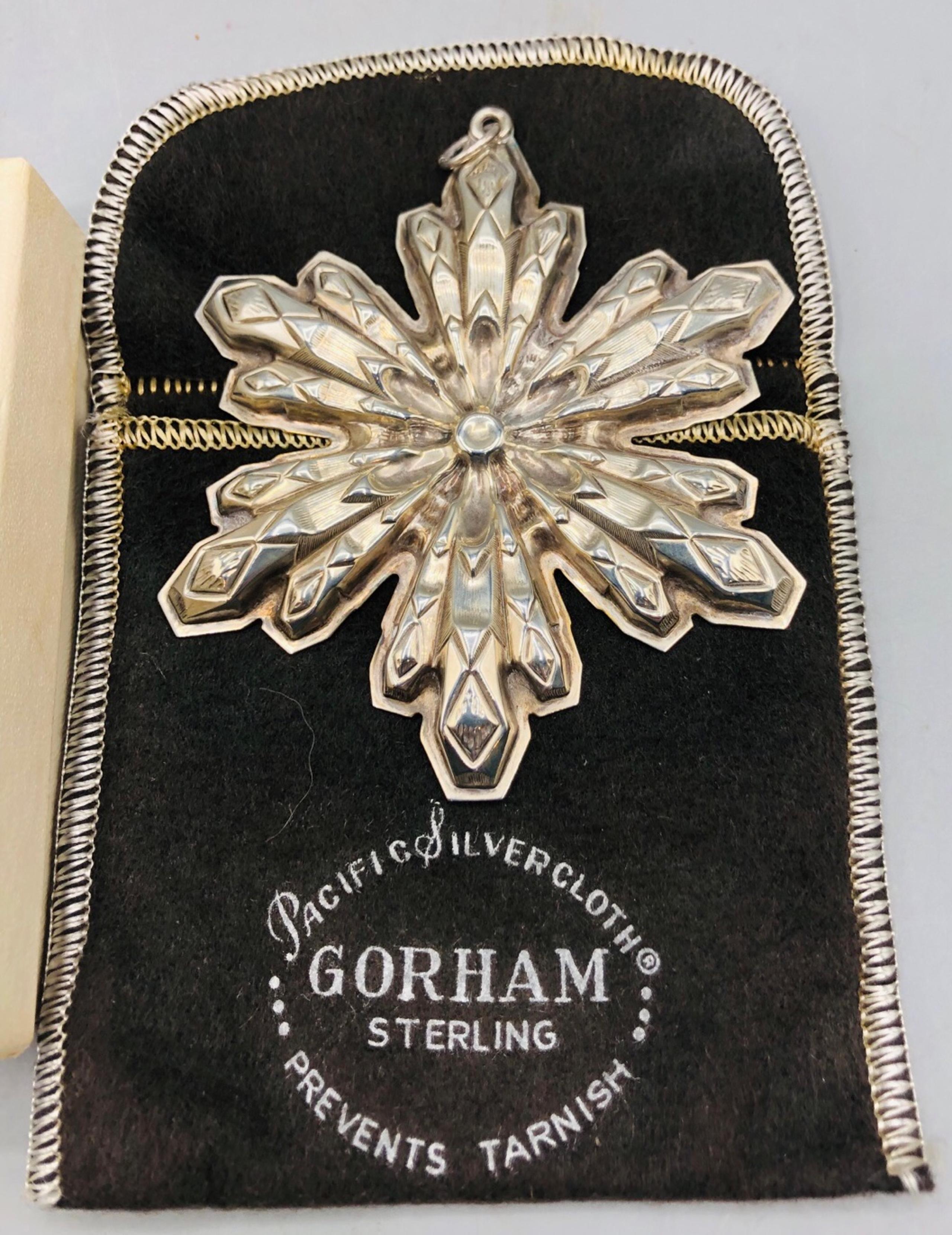 Vtg 1974 Gorham Sterling Snowflake Ornament Limited Annual Edition Christmas