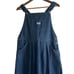 Vintage OshKosh Size 14 Cotton Vestbak 80s Front Pleated Denim Overalls Dress