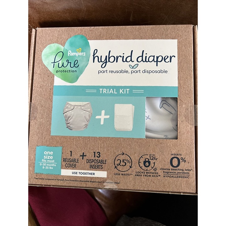 Pampers Pure Hybrid Kits Reusable Cloth Diaper Covers Disposable Inserts New