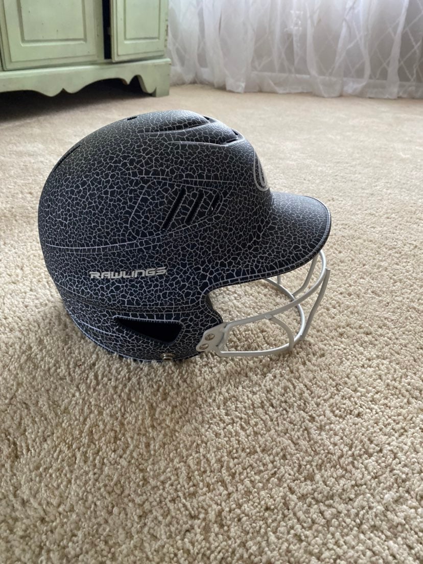 Softball equipment - cleats, face shield, glove and helmet
