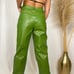 Green faux leather pants - size XS