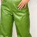 Green faux leather pants - size XS